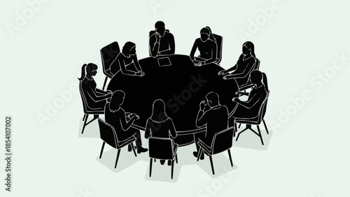 Group of People Sitting Around Table.