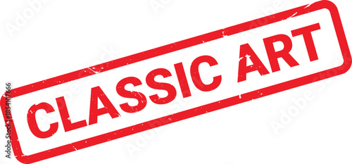 Distressed Red Classic Art Stamp on White Background – Vintage Artistic Expression Concept