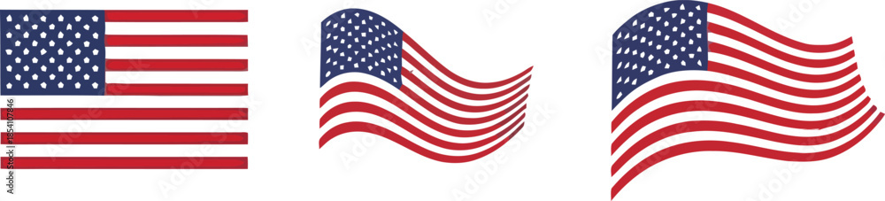 Fototapeta premium American flag variations illustrations