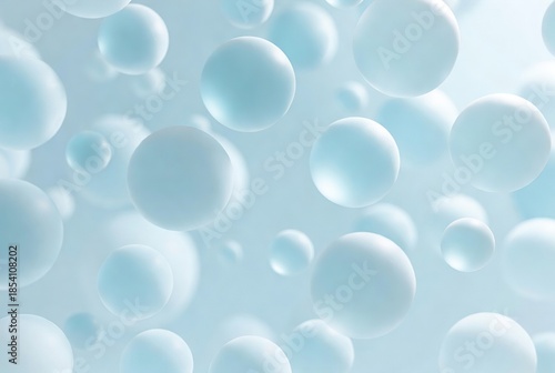 Wallpaper Mural Abstract background with floating translucent and frosted blue spheres in varying sizes and depths against a soft blue gradient. Torontodigital.ca