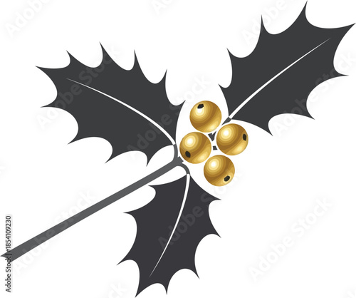 holly branch with berries isolated on white background festive christmas decoration natural element symbol of holiday cheer