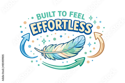 Effortless design with feather and arrows in colorful pattern