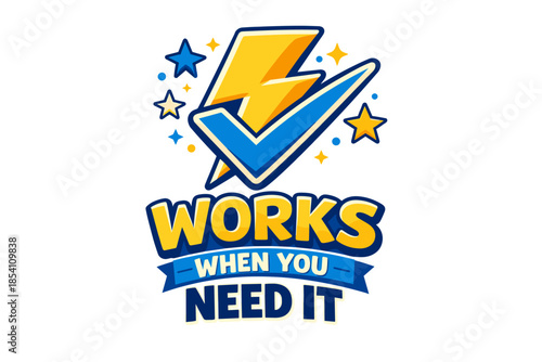 Dynamic lightning bolt and checkmark icon with motivational text