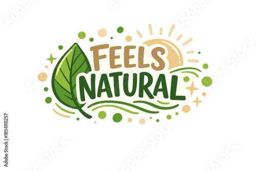 Feels natural: green leaf and sun motif in eco-friendly organic design