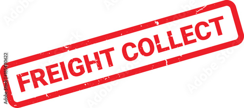 Freight Collect Rubber Stamp Red Ink Impression on White Background for Business Use