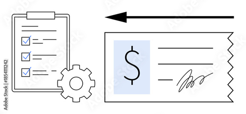 Payment processing. Payment checklist, invoice, and dollar sign financial management and transaction solutions. Payment systems ensure efficient business operations. For fintech, banking, accounting