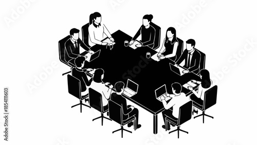 Group of People Sitting Around Table.