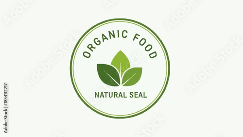 Organic Food Natural Seal Logo Design.
