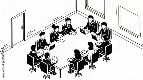 Group of Business People in Meeting Room.