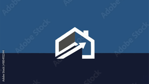 White House Icon with Arrow Inside.