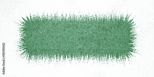 Принти на полотні Green halftone grass-like banner texture, abstract splatter strip