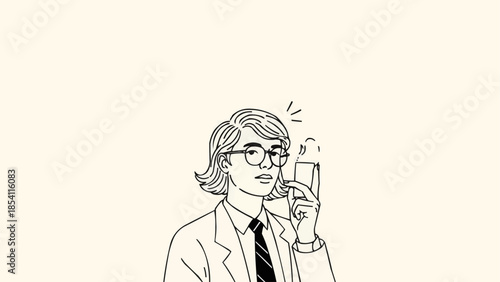 Man in lab coat holding test tube.
