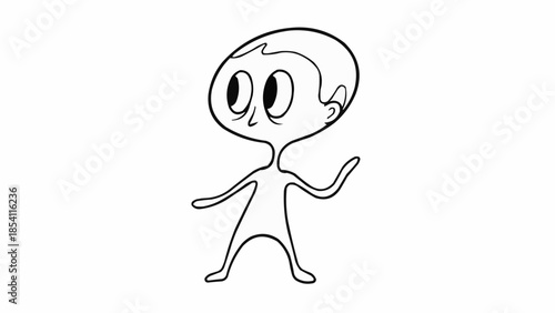 Simple Cartoon Character With Large Eyes.