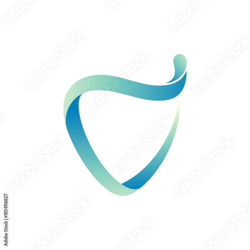 Shield and wave water logo concept