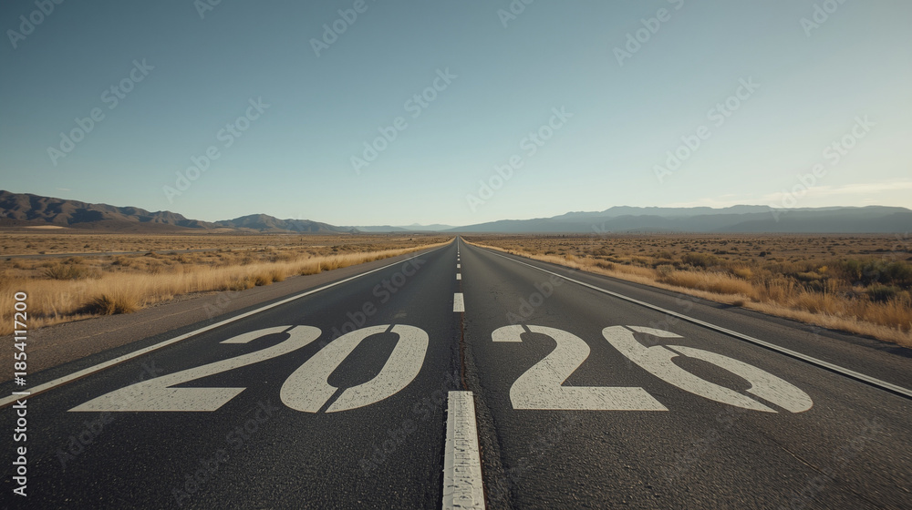 Fototapeta premium 2026 on a road