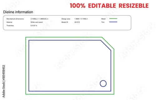 rectangular chamfers hang tags dieline template box dieline die lines packaging custom dieline  box cardboard box dieline pizza box dieline printable product packaging layout,
