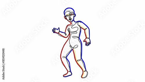 Human Body Outline Illustration Running Gesture.