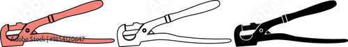 Illustration of adjustable pliers hand tool for repair work on transparent background