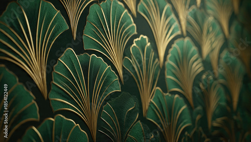 Art Deco Green and Gold Pattern
