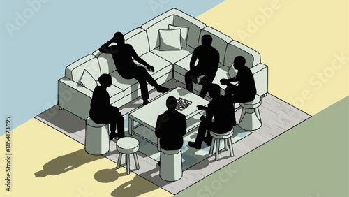 Group of People Sitting Around Table.