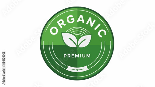 Green Organic Premium Quality Label Design.