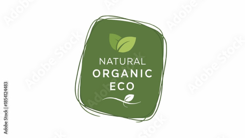 Natural Organic Eco Green Label Design.