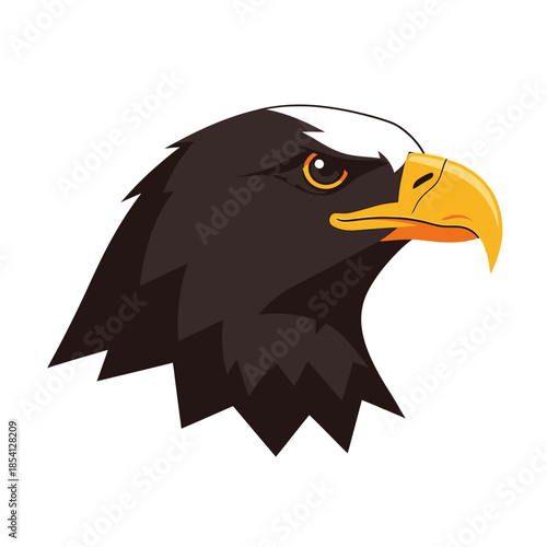 Stylized Eagle Head Profile Illustration.