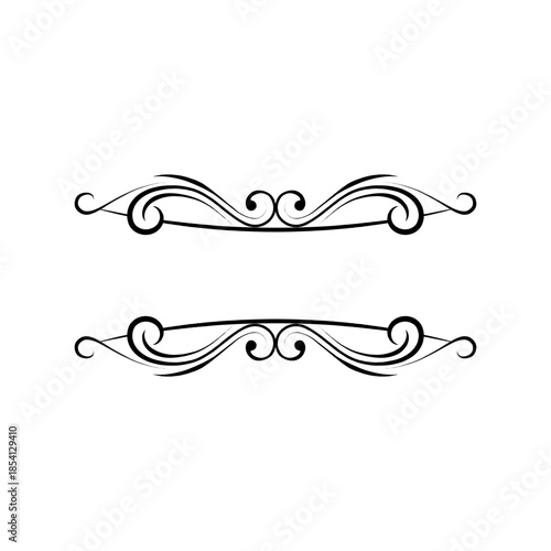 Elegant black swirl decorative dividers for text separation and design elements.