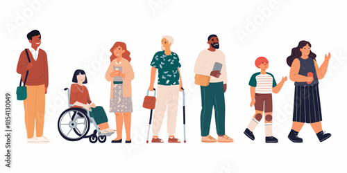 Diverse group of people standing together showcasing inclusivity and community