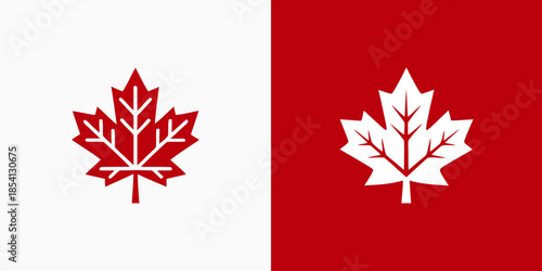Maple leaf vector logo design with modern, simple, clean and abstract style.