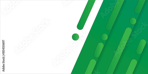 Green gradient geometric banner background with diagonal lines, vector illustration.