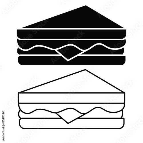 Sandwich icon vector. Delicious Sandwich, pizza slice solid icon vector. Outline of Sandwich silhouette, fast food icon. Vector illustration.