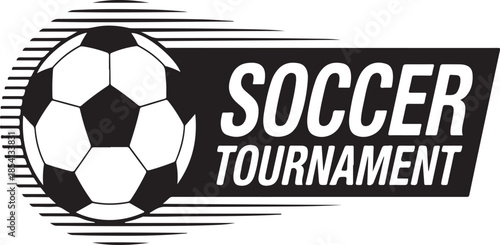 Soccer Tournament Poster – Black & White Ball with Motion Lines