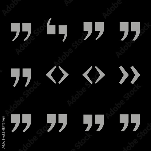 Set of quotation mark symbols