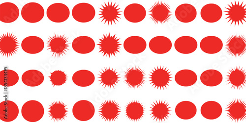 Red blood cells with variations in shape and spikes