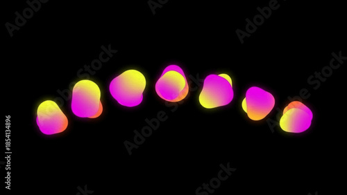 Colorful spherical objects in arc formation