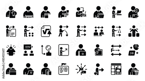 Office Workflow Silhouettes