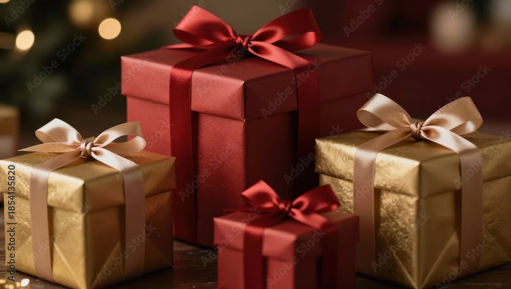 Fototapeta premium christmas gift boxes