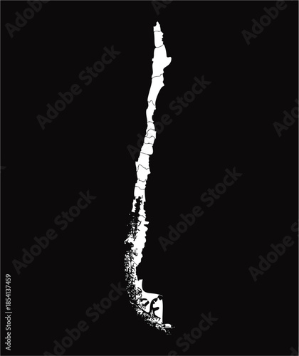 chile simple map with black background