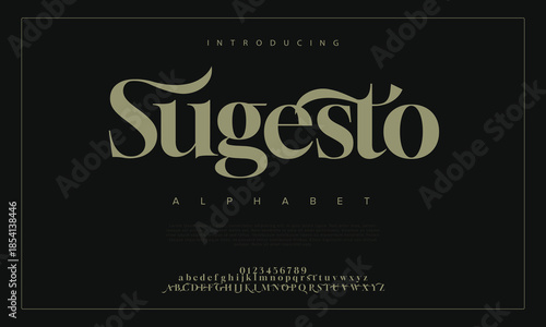 Luxury wedding alphabet font. Typography decorative elegant classic lettering serif fonts vintage retro for logo.