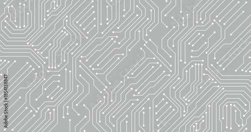 Circuit. Line circuit board. Tech of semiconductor. Technology or Science design. Digital circuit board with electronic system for UI and GUI or gaming interface. Vector illustration.
