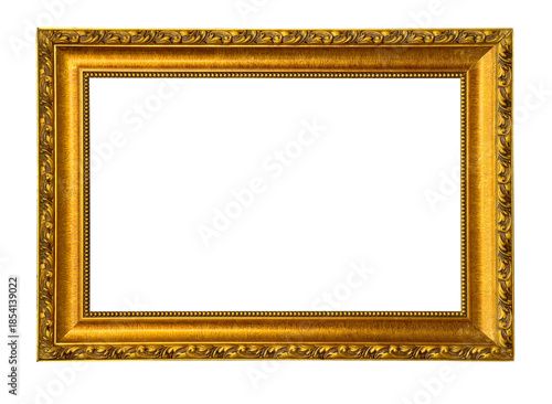 Canvastavla Ornate gold antique picture frame with transparent background