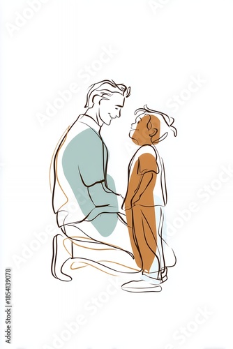 father and child looking at each other