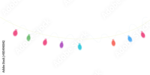 Colourful string light on white 