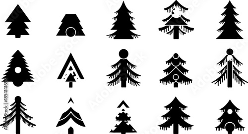 Pine Tree Silhouette Collection – Evergreen Forest Vector Set