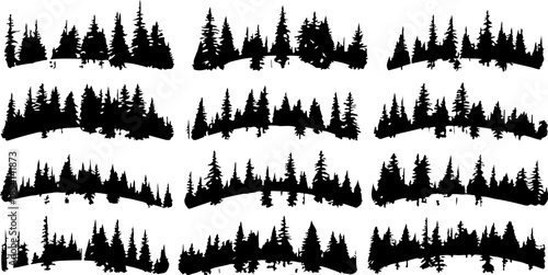 Pine Tree Silhouette Collection – Evergreen Forest Vector Set