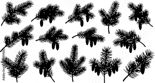 Pine Tree Silhouette Collection – Evergreen Forest Vector Set