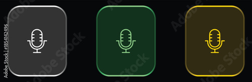 Colorful microphone outline icons representing audio recording and voice input functions