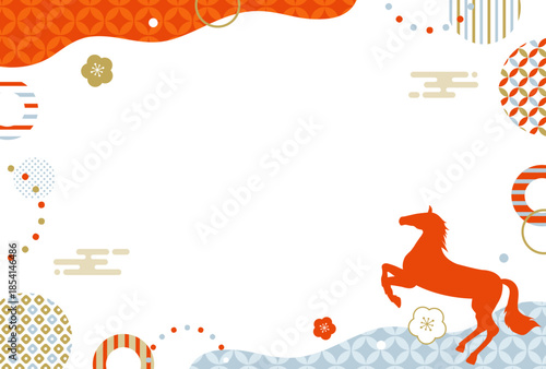 新年　バナー　横　フレーム