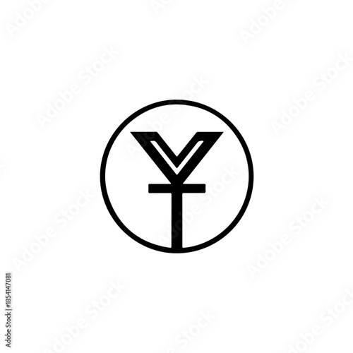 Japanese yen symbol isolated on transparent background